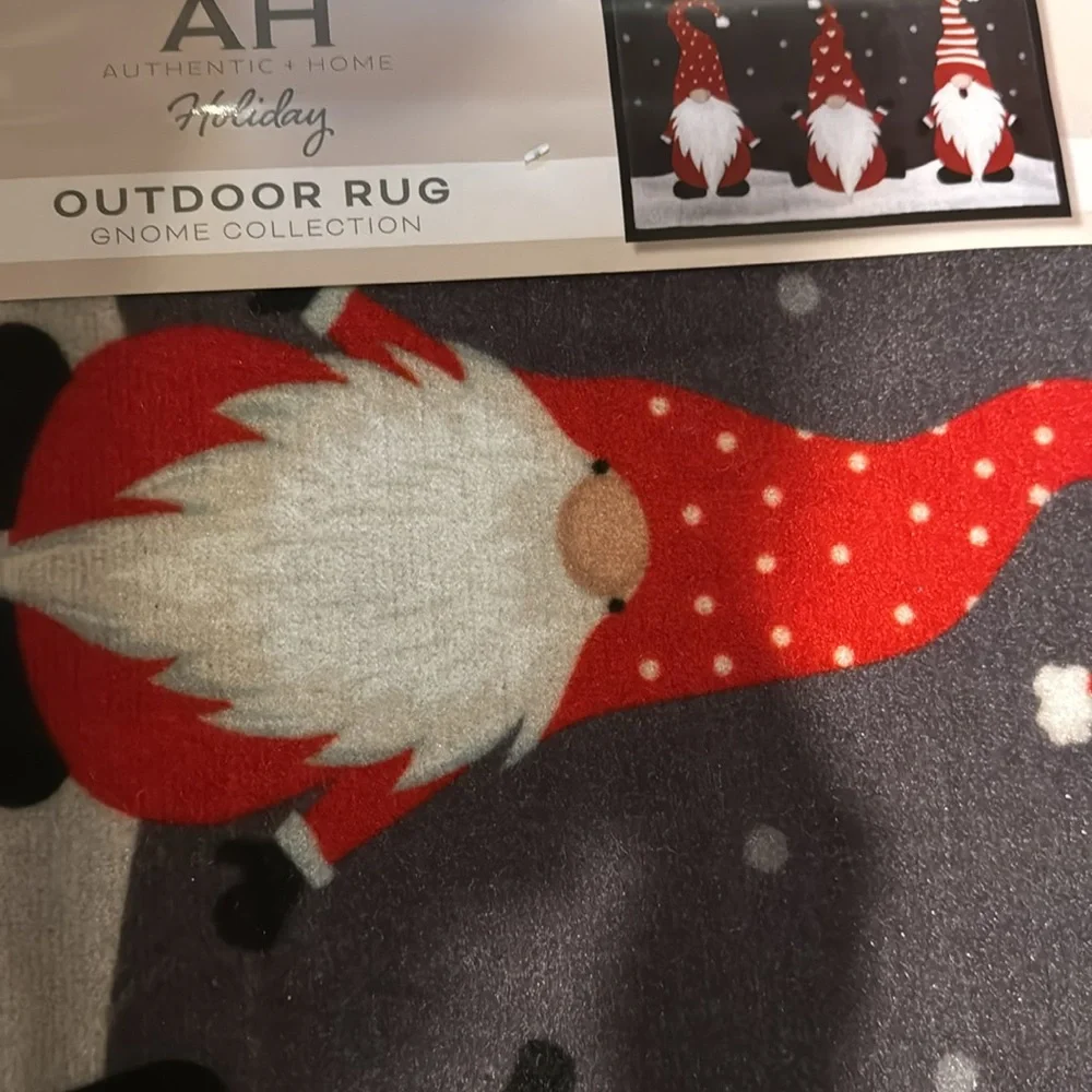 Christmas Santa Gnome Outdoor Mat Rug